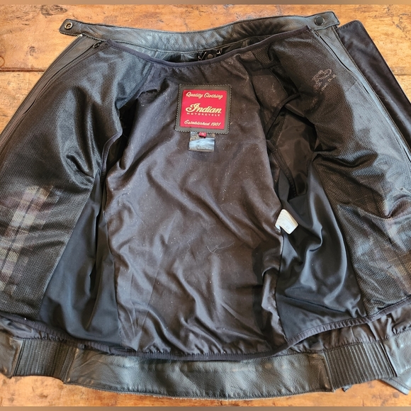 Indian Leather Cafe style jacket - size M - Picture 5 of 14